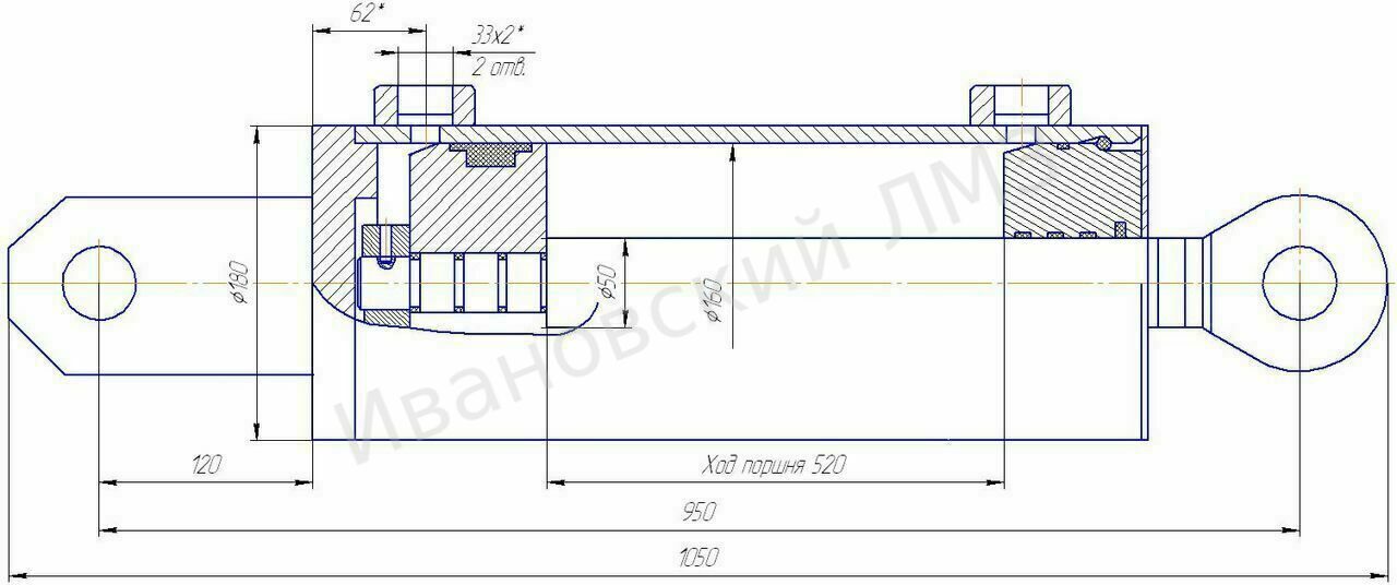 Гидроцилиндр двойного действия чертеж